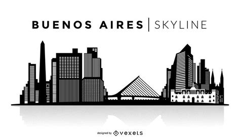 Buenos Aires skyline silhouette design. You can see the most important ...