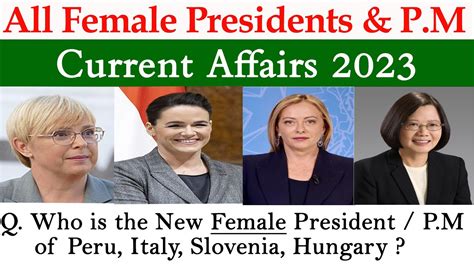 All Female President and Prime Minister 2023 l Current Affairs 2023 l Who is Who - YouTube