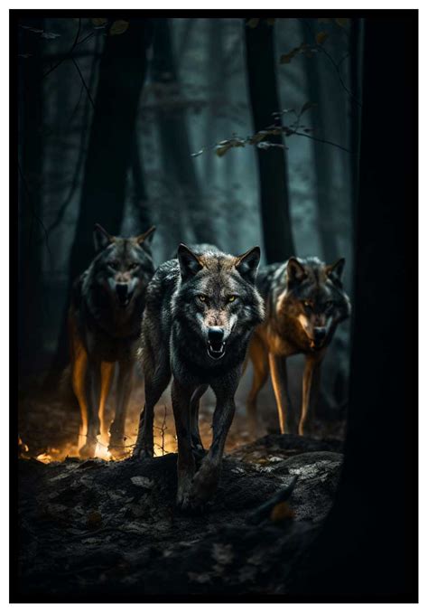 Killer Wolf Pack - Mörk djurposter