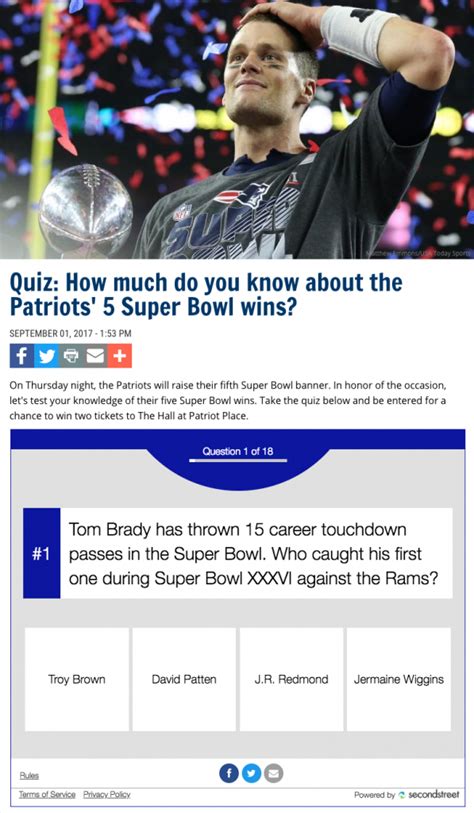 WEEI Patriots' Quiz | Second Street Lab