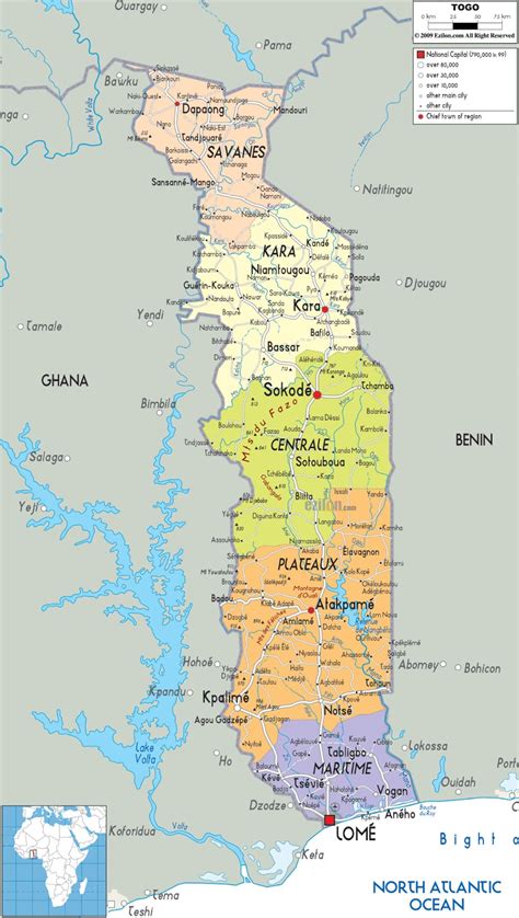 Mapas Geográficos de Togo