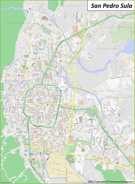 Mapa de San Pedro Sula | Honduras | Mapas Detallados de San Pedro Sula ...