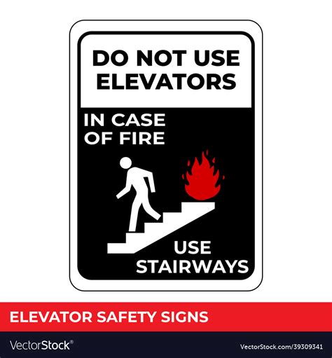 In case of fire use stairs do not use elevators Vector Image