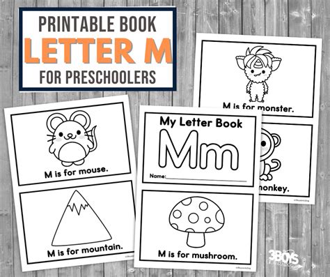 Printable Letter M Book - 3 Boys and a Dog