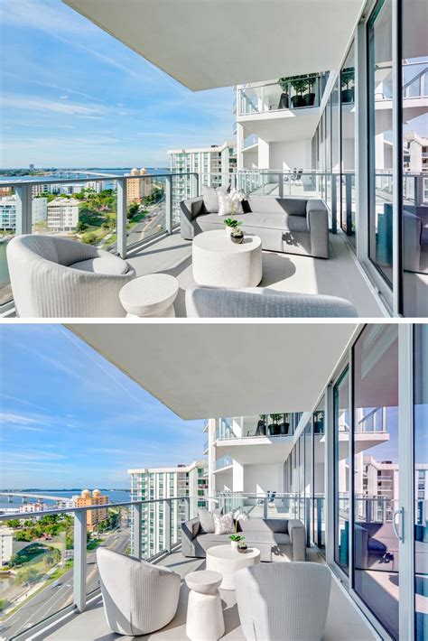 Stunning modern and trendy outdoor condo balcony. Downtown Sarasota ...