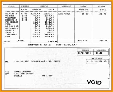 Free Check Stub Template Pdf Of 9 Free Pay Stub Template Canada ...