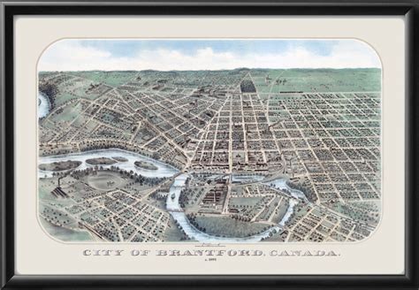 Brantford Ontario Canada 1895 Restored Map | Vintage City Maps