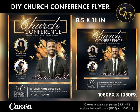 DIY Church Flyer Template for Church Conference, Convocation, Church ...