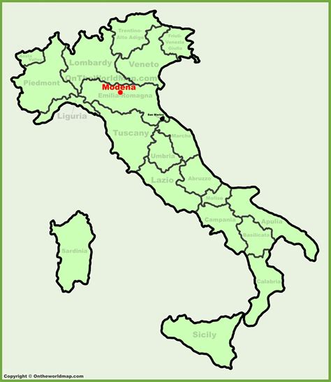 Modena location on the Italy map - Ontheworldmap.com