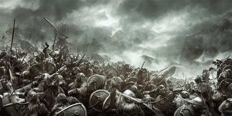 an epic viking battle scene, concept art, realistic, | Stable Diffusion