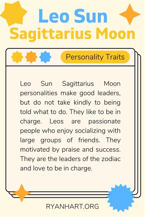 Leo Sun Sagittarius Moon Personality Traits | Ryan Hart