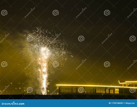 Spring Festival Fireworks in Beijing Stock Photo - Image of bloom, spread: 175918690