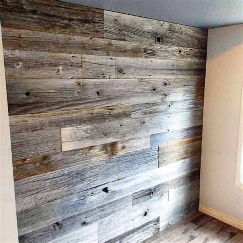 Today's feature wall install - reclaimed grey barn board with a hint of brown in it. This was a ...