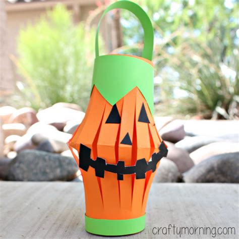 Pumpkin Toilet Paper Roll Lantern Craft - Crafty Morning