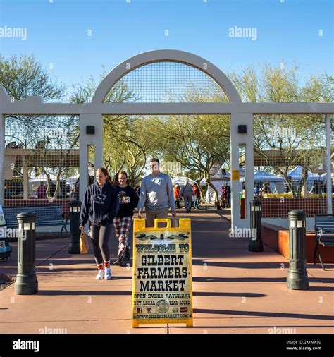 Gilbert, AZ - Nov. 26, 2022: Entrance to the Gilbert Farmers Market ...