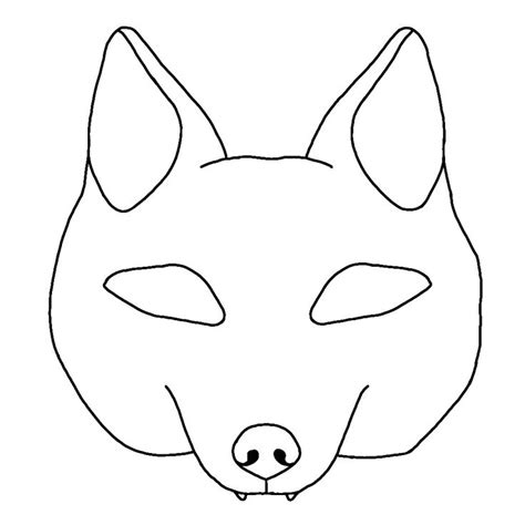 Therian fox ears out template in 2024 | Wolf mask, Mask design, Wolf base