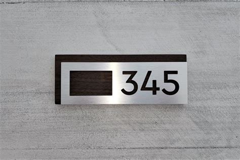 Modern door number plaque. Apartment number sign. Room numbers for ...