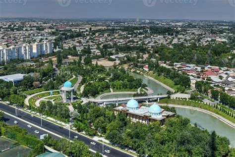 Aerial view of the skyline of Tashkent, Uzbekistan during the day. 16101090 Stock Photo at Vecteezy