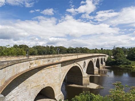 Coldstream Bridge Linking Coldstream To Northumberland, UK Stock Photo ...