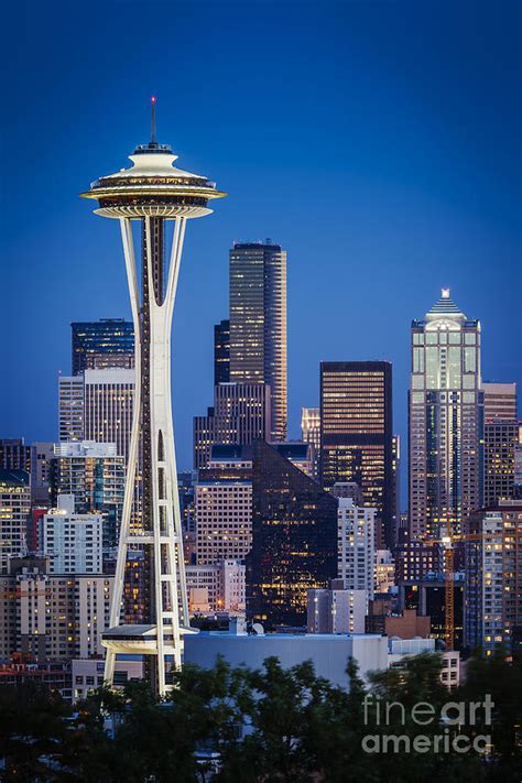 Seattle Skyline - Night Photograph by Brian Jannsen - Pixels