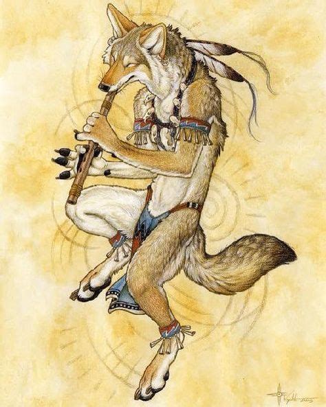 A depiction of a trickster coyote, a common character in Native American stories. Native ...