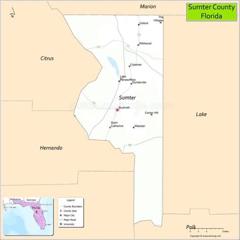 a map of the state of florida with major cities and towns on it's borders