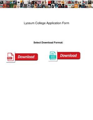 Fillable Online Lyceum College Application Form. Lyceum College ...