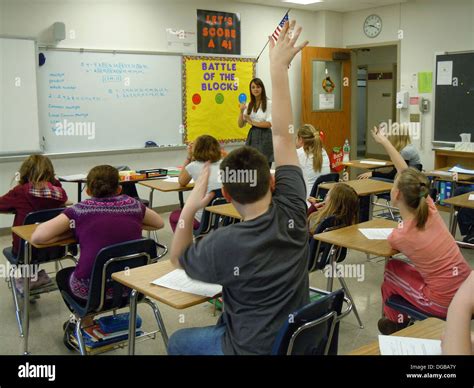 Middle School Math Classroom Stock Photo: 61715135 - Alamy