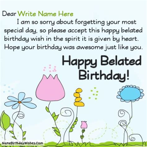 Happy Belated Birthday Wishes With Name And Photo