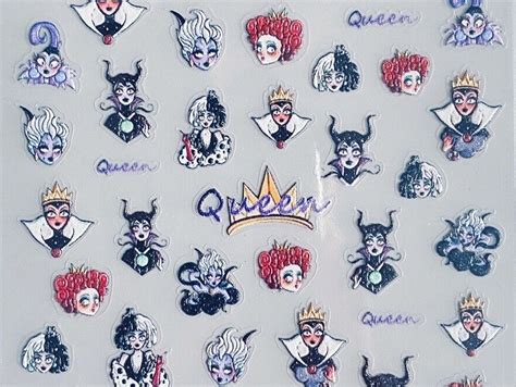 5D Disney Villains Nail Art Stickers Evil Queen Nail Decals - Etsy