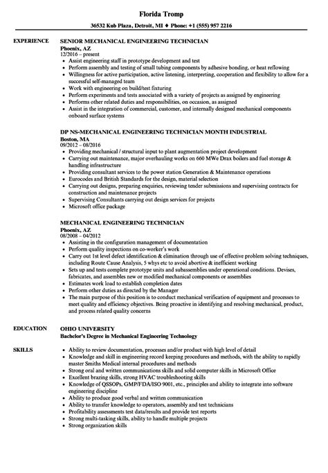 Standard Resume Format For Mechanical Engineers