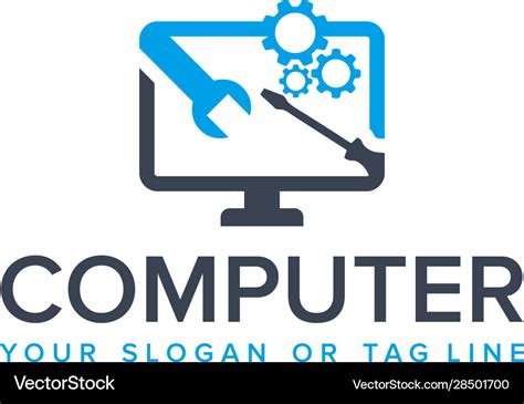 Design computer repair logo Royalty Free Vector Image