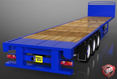 3D SDC Flatbed Trailer | CGTrader