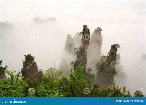 Zhangjiajie National Park, Avatar Mountains Stock Photo - Image of ...