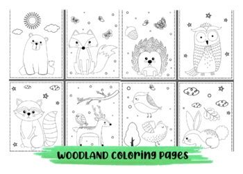 Woodland animals coloring pages by Kim Allen | Teachers Pay Teachers