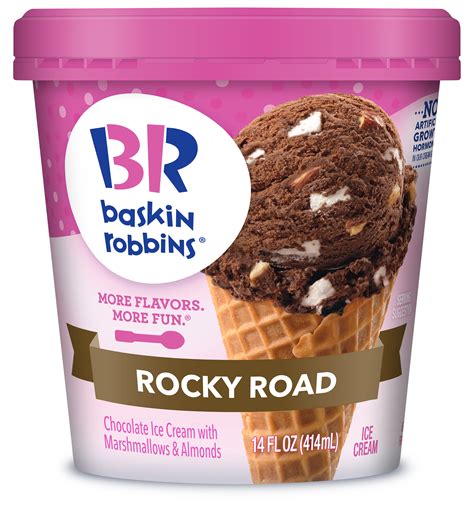 Baskin-Robbins Rocky Road Ice Cream, 14 fl oz - Walmart.com