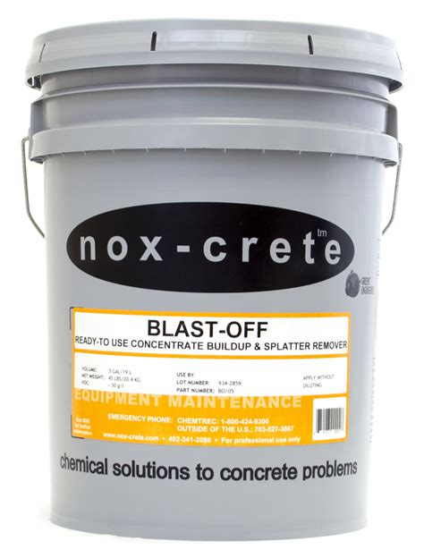 Concrete remover Blast-Off safely dissolves concrete build-up and splatter