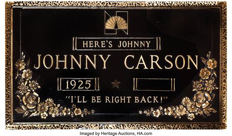 Custom bronze grave marker presented to Johnny Carson on The Tonight | Lot #2069 | Heritage Auctions