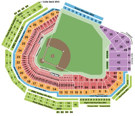 Fenway Park Seating Chart - Boston