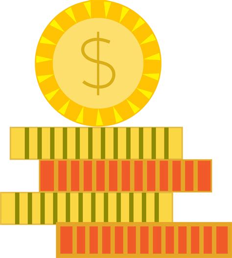 Gold coins, illustration, vector on white background. 13601329 Vector Art at Vecteezy