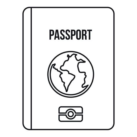 Passport icon, outline style 14652360 Vector Art at Vecteezy