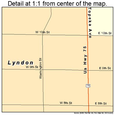 Lyndon Kansas Street Map 2043350