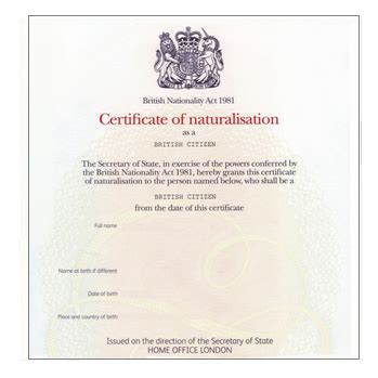 Apostille UK Certificate of Naturalisation - How to order