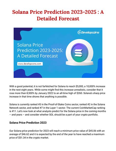 Solana Price Prediction 2023-2025 : A Detailed Forecast by Fern ...