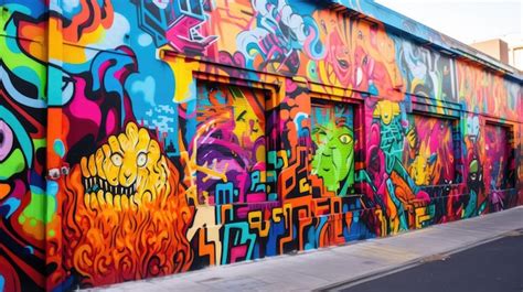 Premium Photo | Colorful graffiti wall