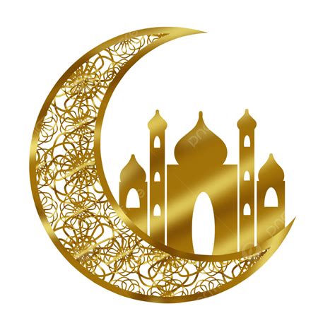 Luxury Gold Foil Crescent Moon And Mosque For Ramadan Eid Decoration ...