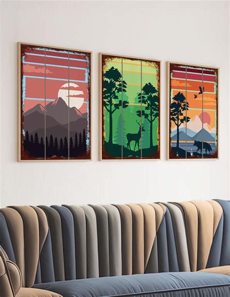 VINOXO Nature Scenery Wall Art Painting - Set of 3