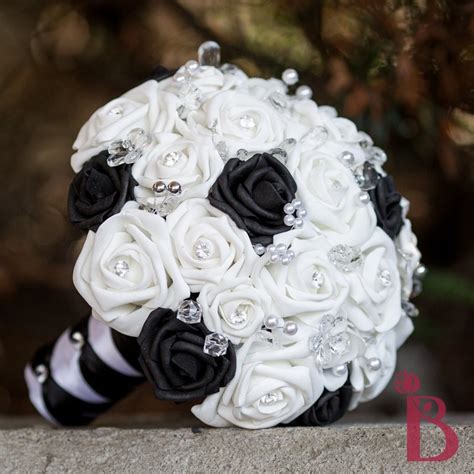 Black White And Silver Wedding Bouquets