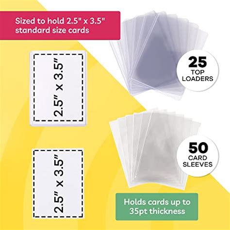 Top Loaders for Cards (25 Set) Trading Card Sleeves Hard Plastic (50 ...