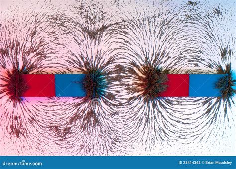 Iron Filings On The Magnetic Field On A Magnet Stock Photography - Image: 22414342